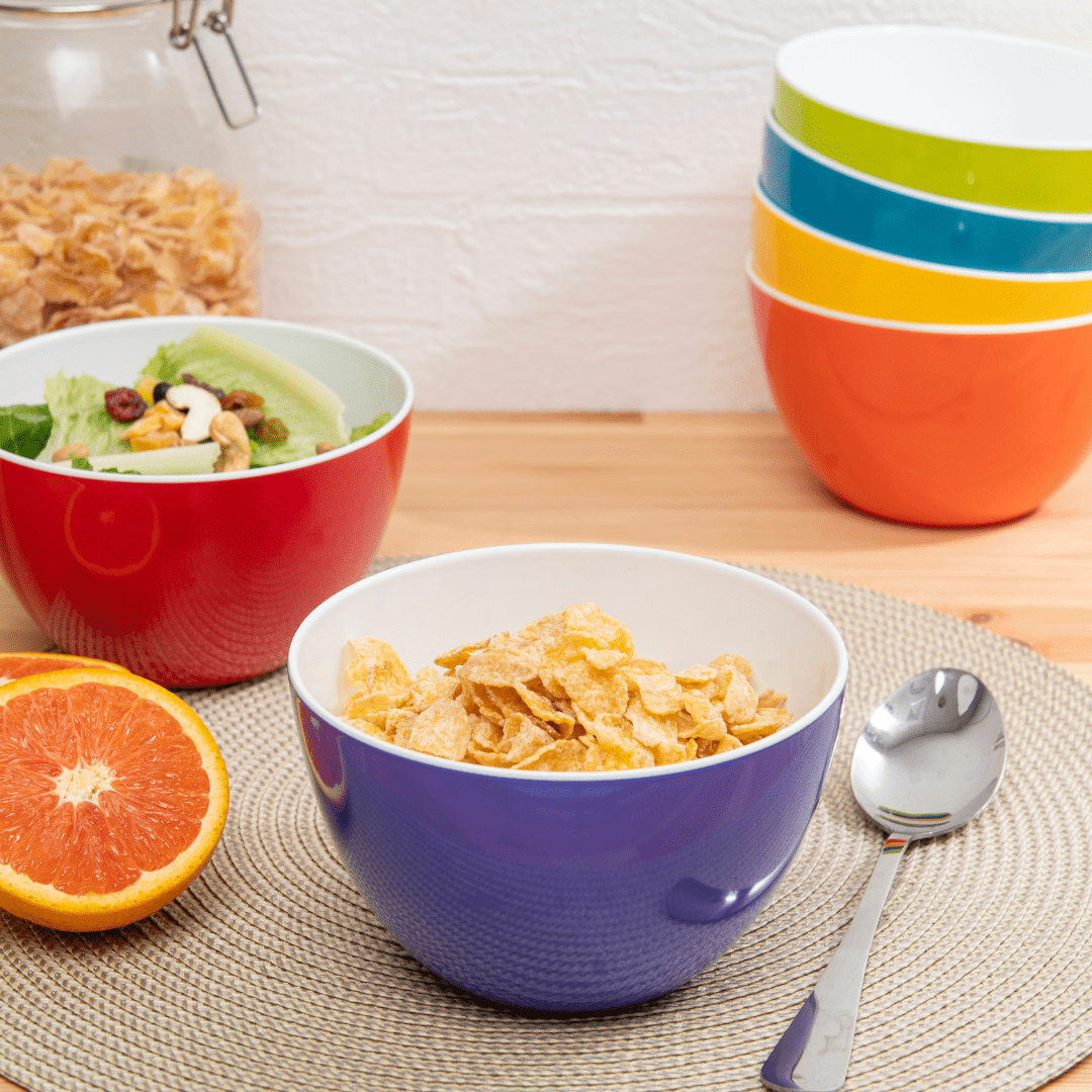 bzyoo 6-Piece 4.5-Inch 14.3-OZ Colorful Pop Bowls Set - Vibrant Bright Colors for Party, Kitchen, Dining & Home Decor