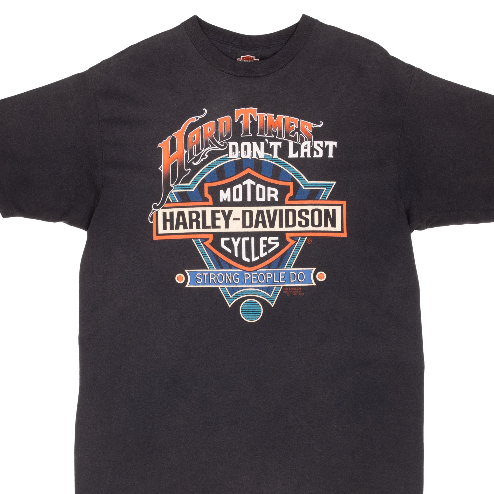 Vintage 3D Emblem Harley Davidson T-Shirt 1991 Large Size - Authentic Made in USA - Perfect for Motorcycle Riders & Vintage Collectors