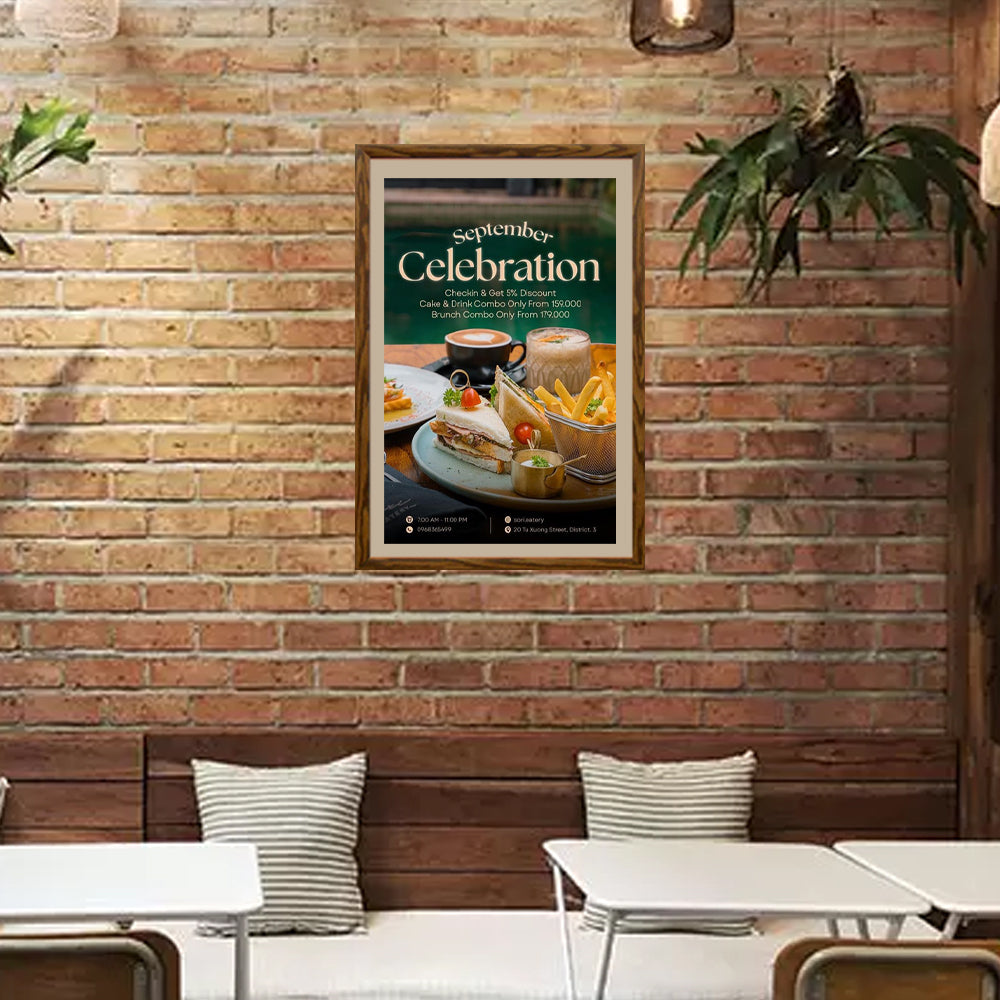 Premium Designer Wood Snap Frames for 8.5x11 Posters - 4 Wide Matboard Included - Perfect for Home Decor, Office Displays & Art Exhibitions