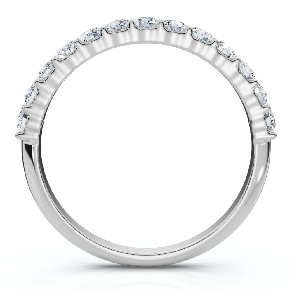 1/2 Ct TDW Diamond Wedding Ring Stackable Women's Anniversary Band 14k White Gold - Perfect for Bridal Sets, Anniversary Gifts & Everyday Elegance