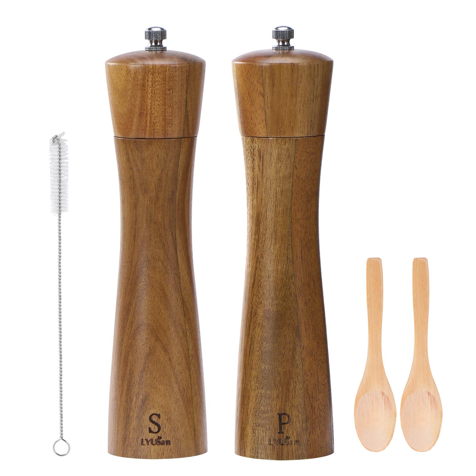 LYUSan Wooden Salt & Pepper Mill Set - 8