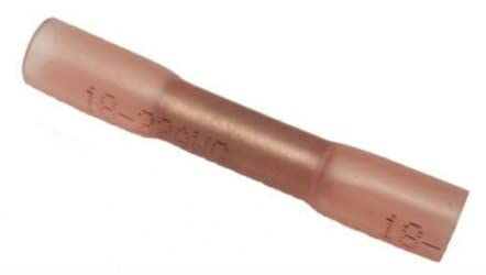 MVP 100 Red Heat Shrink Butt Splice Connectors 18-22 AWG - Waterproof Electrical Wire Terminals for Automotive, Marine & DIY Projects