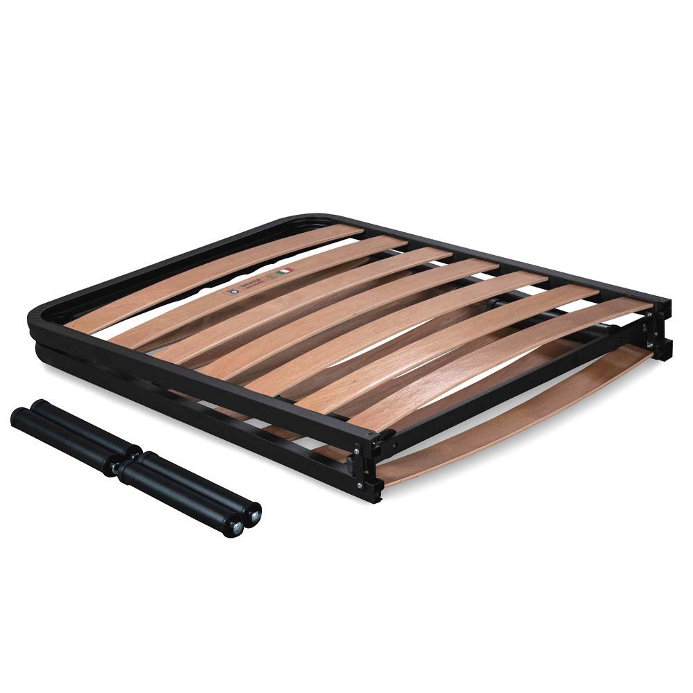 EvergreenWeb - 80x190cm Wooden Slat & Iron Frame Detachable Orthopedic Bed Base with 6 Removable Legs, Universal Fit for All Beds & Mattresses | Perfect for Guest Rooms, Dorms & Small Spaces