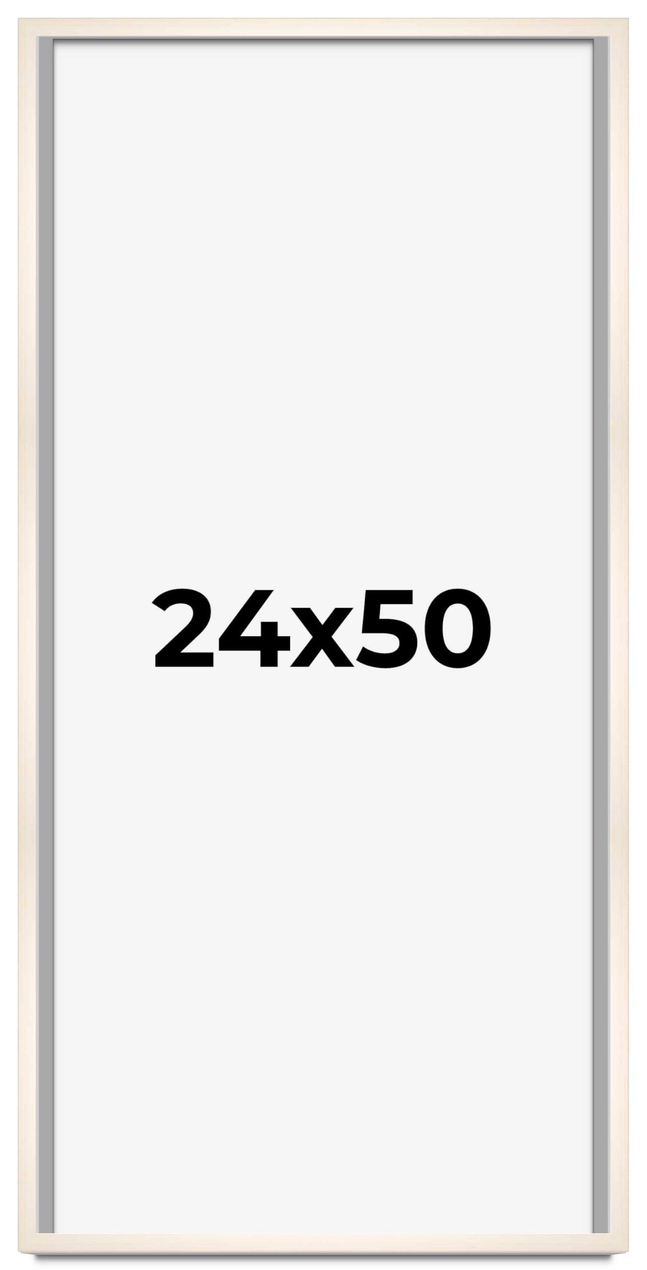 CountryArtHouse 24x50 Inch Whitewashed Solid Wood Picture Frame - 0.8125