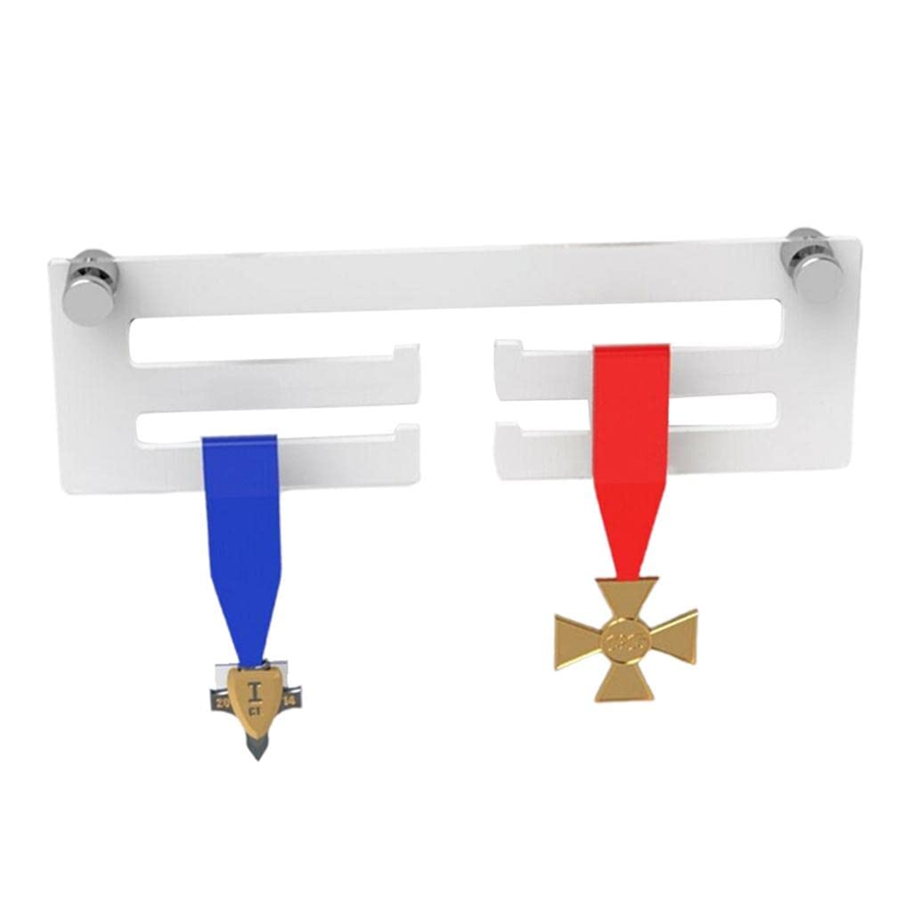 Luwecf Acrylic Medal Holder Display Rack - Wall Mount Medal Hanger for Awards & Trophies (3 Colors) - Perfect for Sports Trophies, Military Medals & Achievement Awards Display