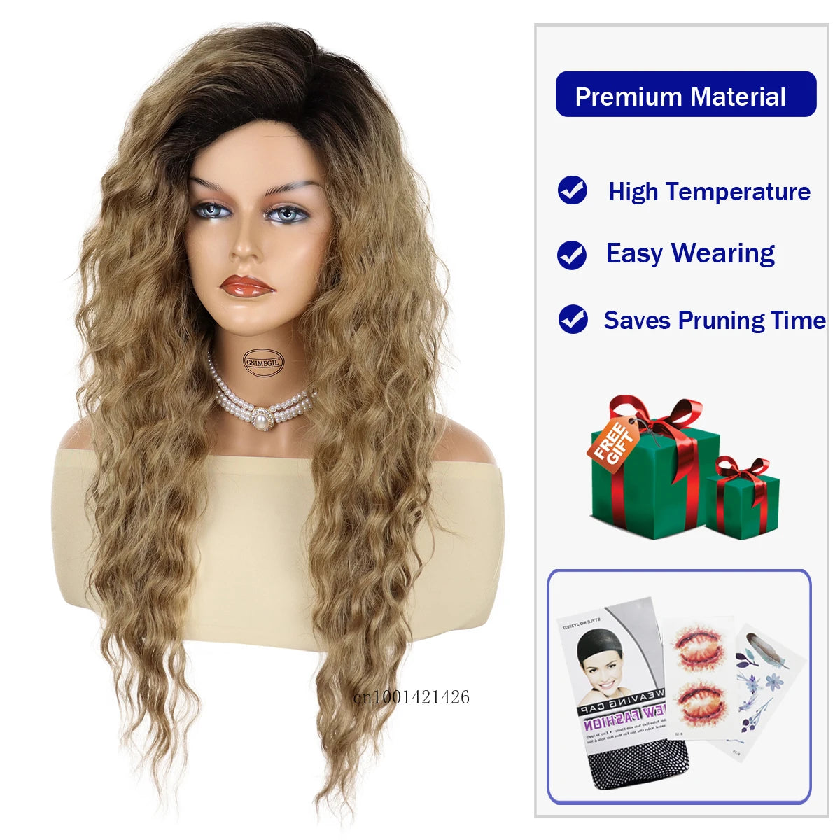 Black to Brown Ombre Synthetic Long Wig for Women - Fashionable Gradient Color Hairstyle | Perfect for Cosplay, Parties & Daily Wear