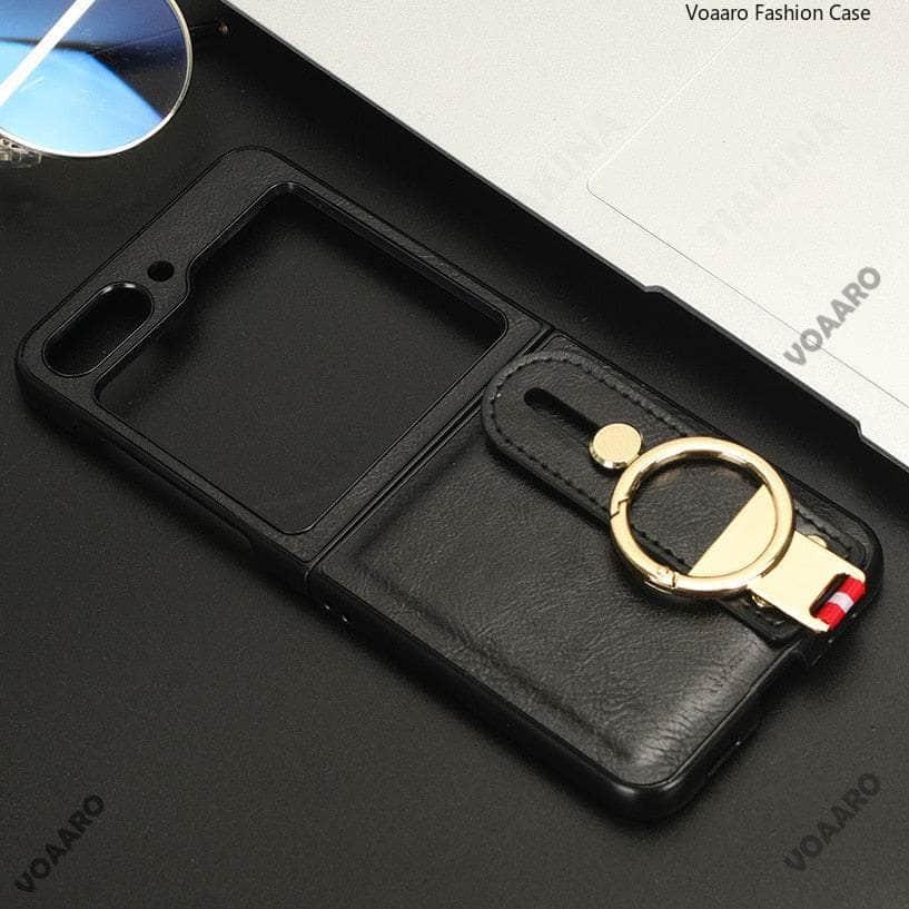 Samsung Galaxy Z Flip 5 Case with Metal Ring & Wrist Strap - Protective Phone Cover for Women & Men | Perfect for Gym, Travel & Everyday Use
