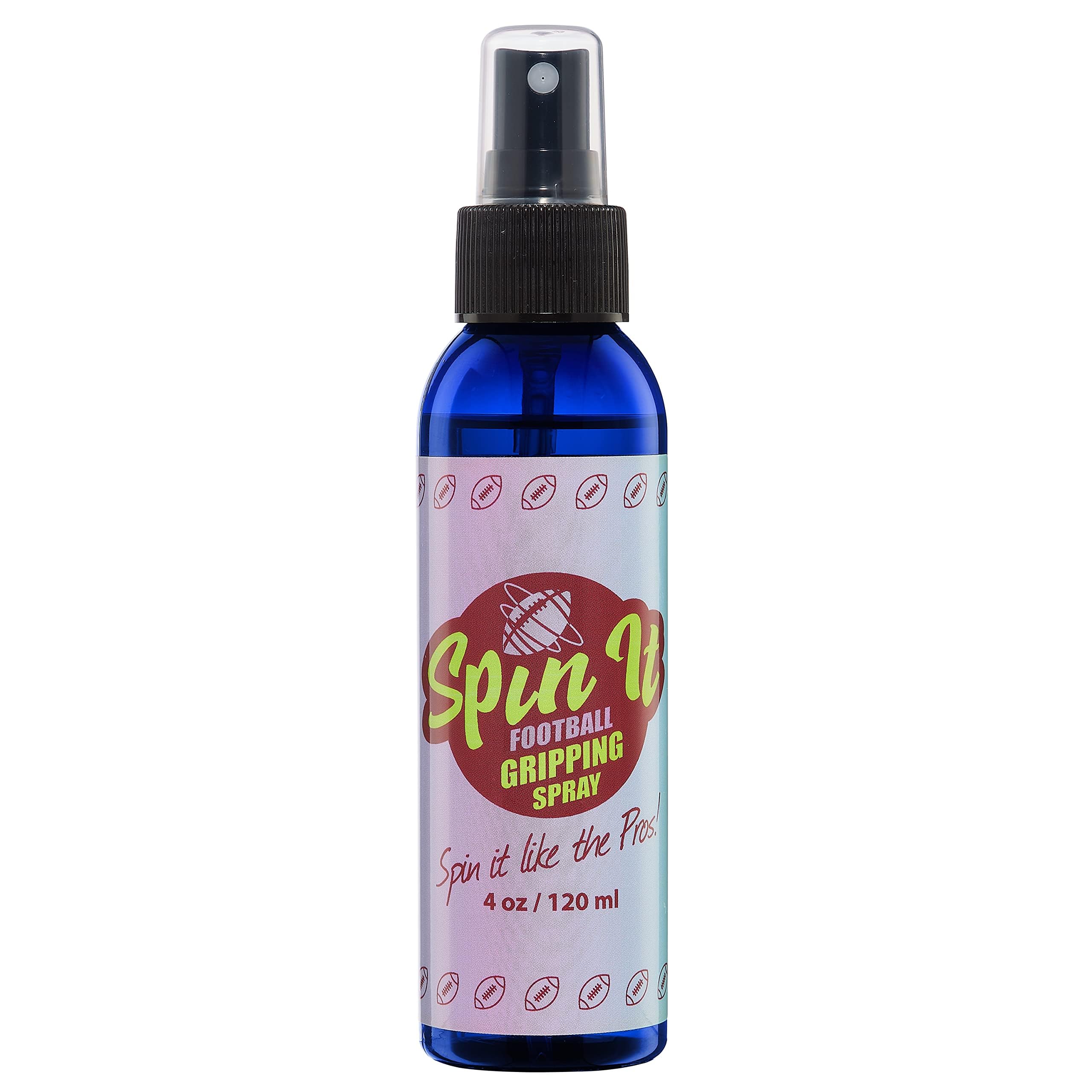 Spin iT Football Grip Spray 4oz - Enhanced Grip for Youth Football with or Without Gloves - Essential Football Training Equipment & Accessories for Better Ball Control in Practice and Games