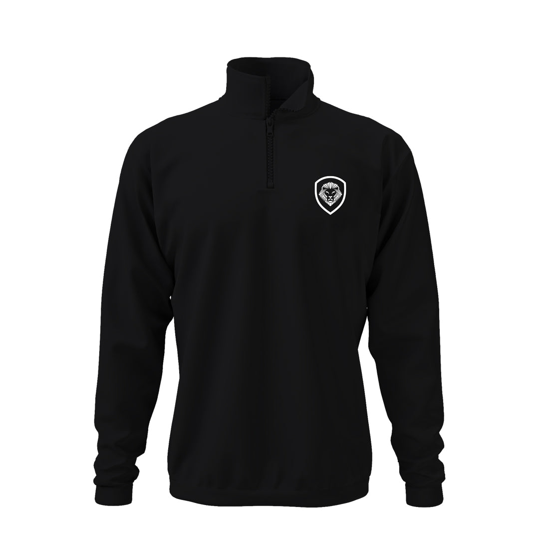 Lion Shield Future Looks Bright Black Performance 1/4 Zip Pullover - Lightweight Athletic Quarter Zip Shirt for Running, Golf & Outdoor Activities