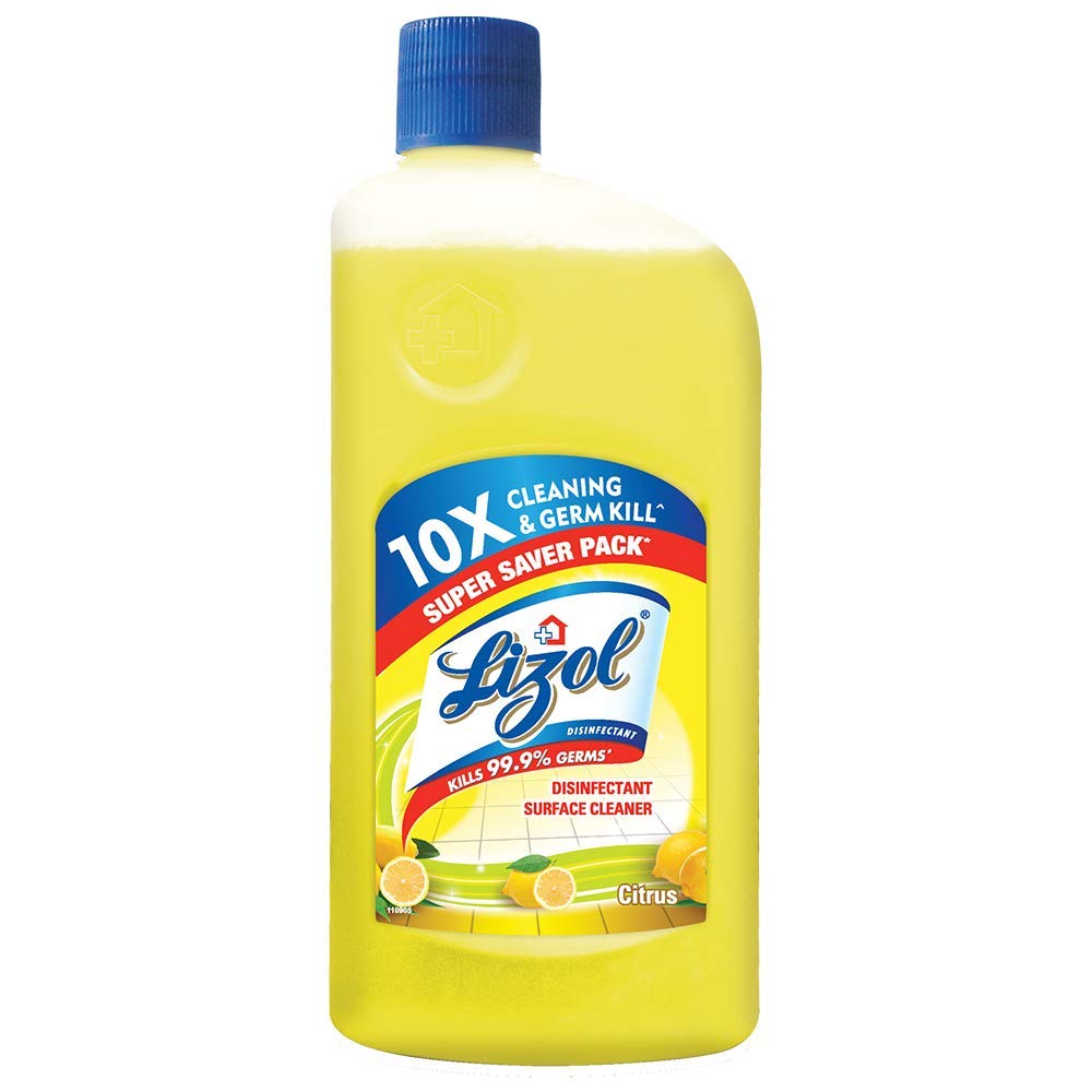 Lizol Disinfectant Surface & Floor Cleaner Liquid - Citrus Scent, 975ml | Kills 99.9% Germs & Bacteria | Multi-Purpose Household Cleaner for Kitchen, Bathroom & Floors | India's #1 Floor Cleaning Brand