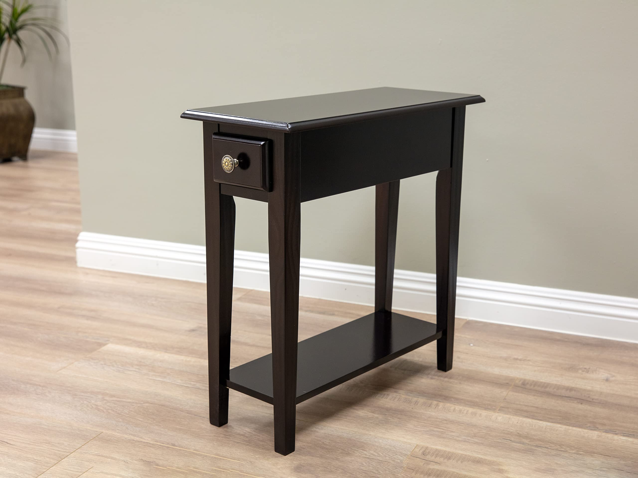 Frenchi Oak Chairside Storage Table - Compact Living Room Side Table