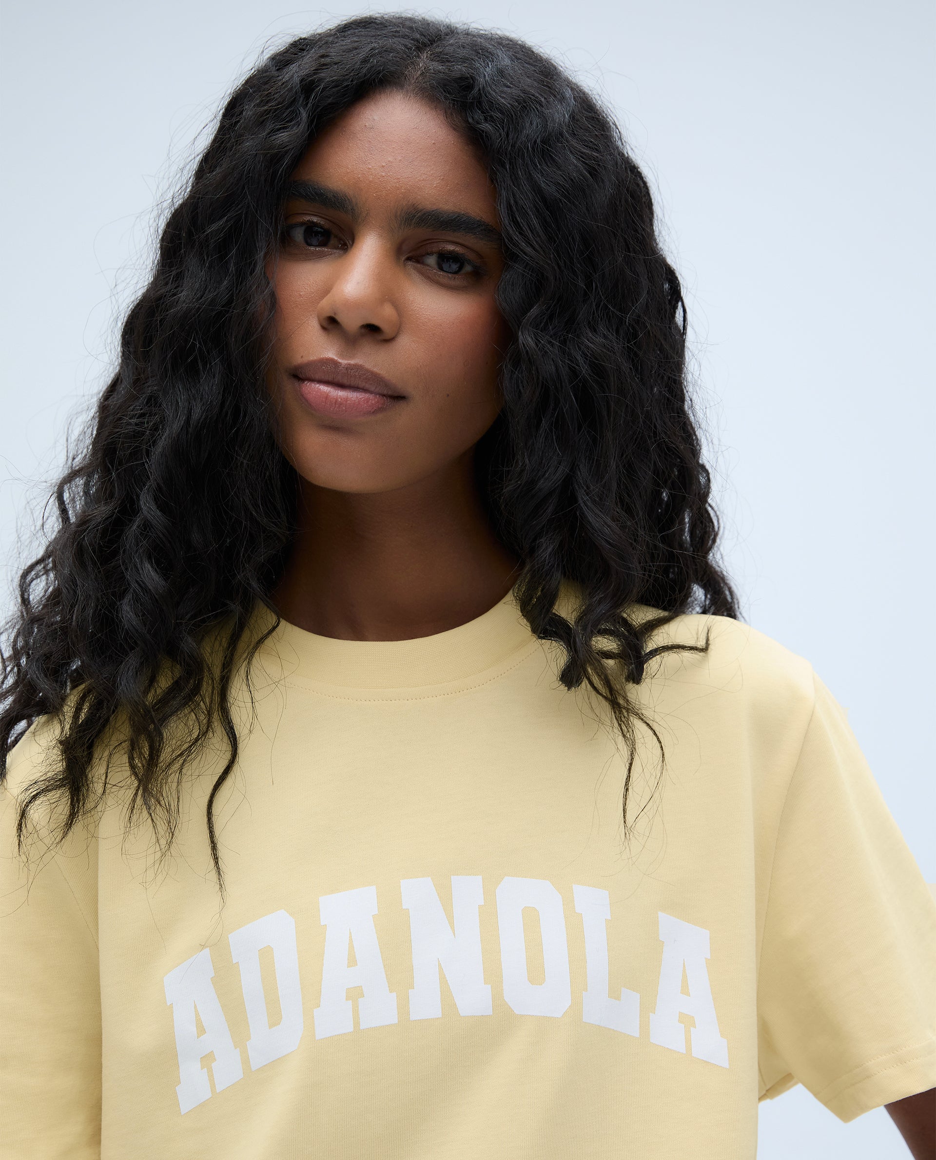 Oversized Varsity Short Sleeve T-Shirt for Women - Butter Yellow & Marshmallow White - Casual Streetwear, Loungewear, and Everyday Comfort