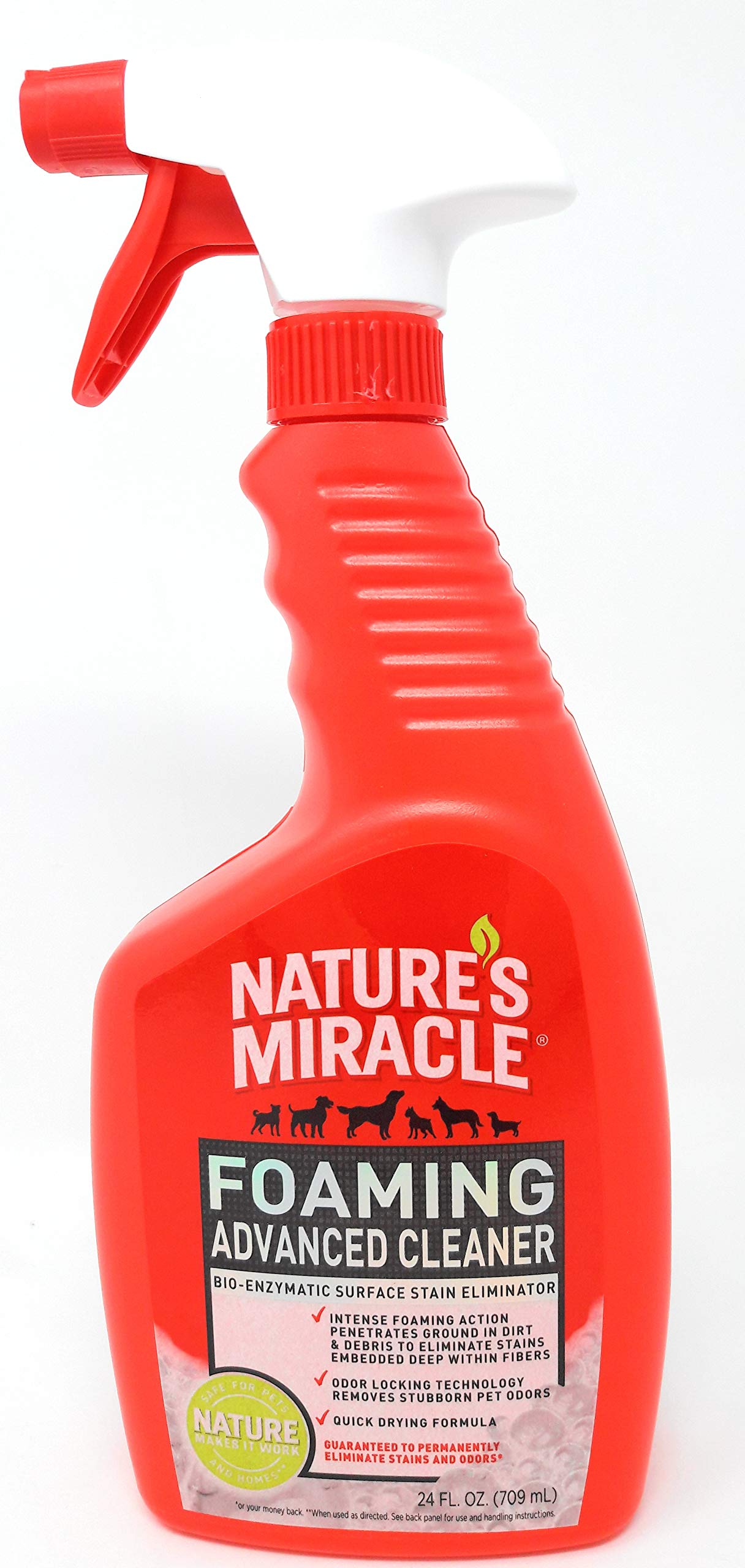 Nature's Miracle Foaming Advanced Cleaner - Pet Stain & Odor Remover for Dogs & Cats - Ideal for Carpets, Upholstery & Hard Floors