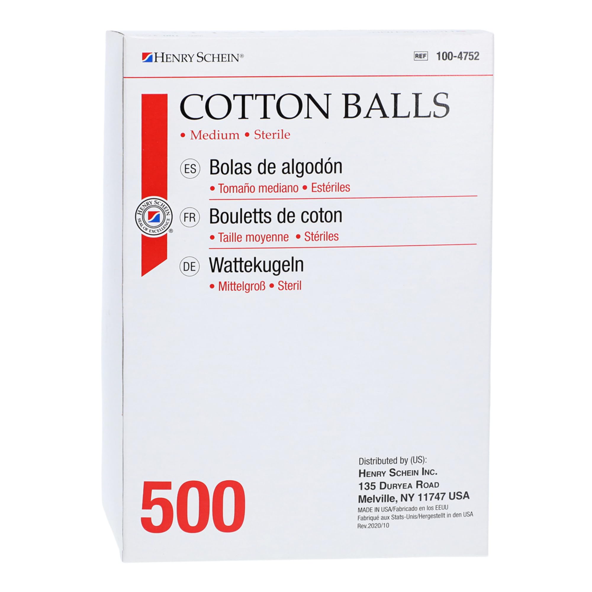 Sterile Medium Cotton Balls - 500 Count per Box | Soft & Absorbent for First Aid, Makeup Removal & Baby Care | Premium Quality Cotton for Medical & Cosmetic Use