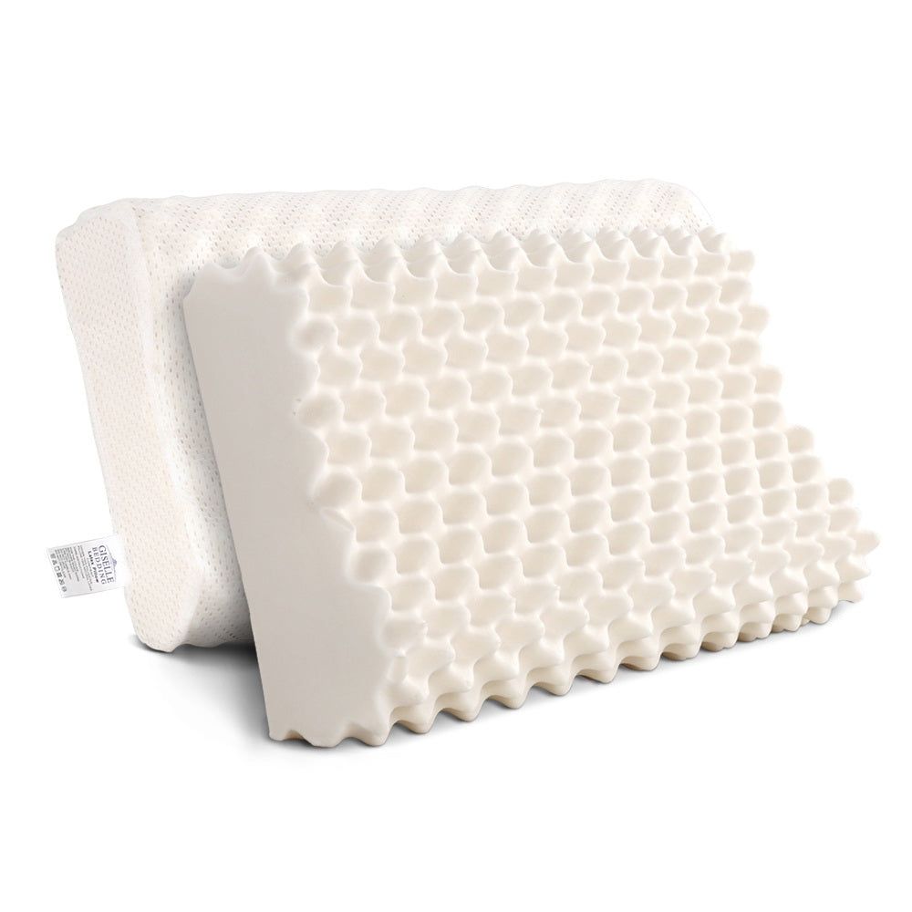 Natural Latex Pillow Twin Pack - Hypoallergenic & Breathable for Side, Back & Stomach Sleepers - Perfect for Home, Travel & Hotel Use