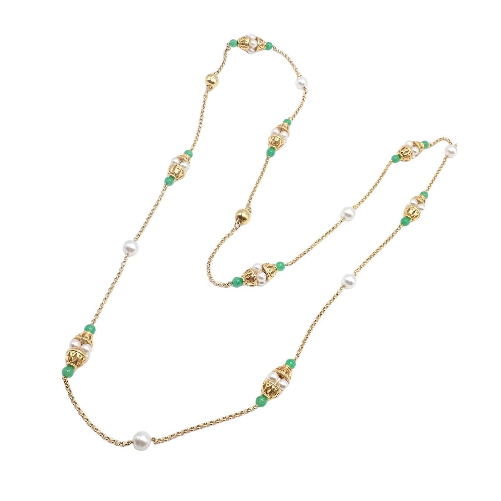 Vintage Mikimoto 18k Yellow Gold Pearl & Chalcedony 32