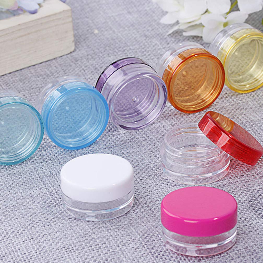 55-Piece Hemoton Leakproof Plastic Cosmetic Jars with Lids - Mini Travel Containers for Makeup Samples, Lip Balm, Creams & Beads | Perfect for DIY Beauty, Travel Toiletries & Craft Storage