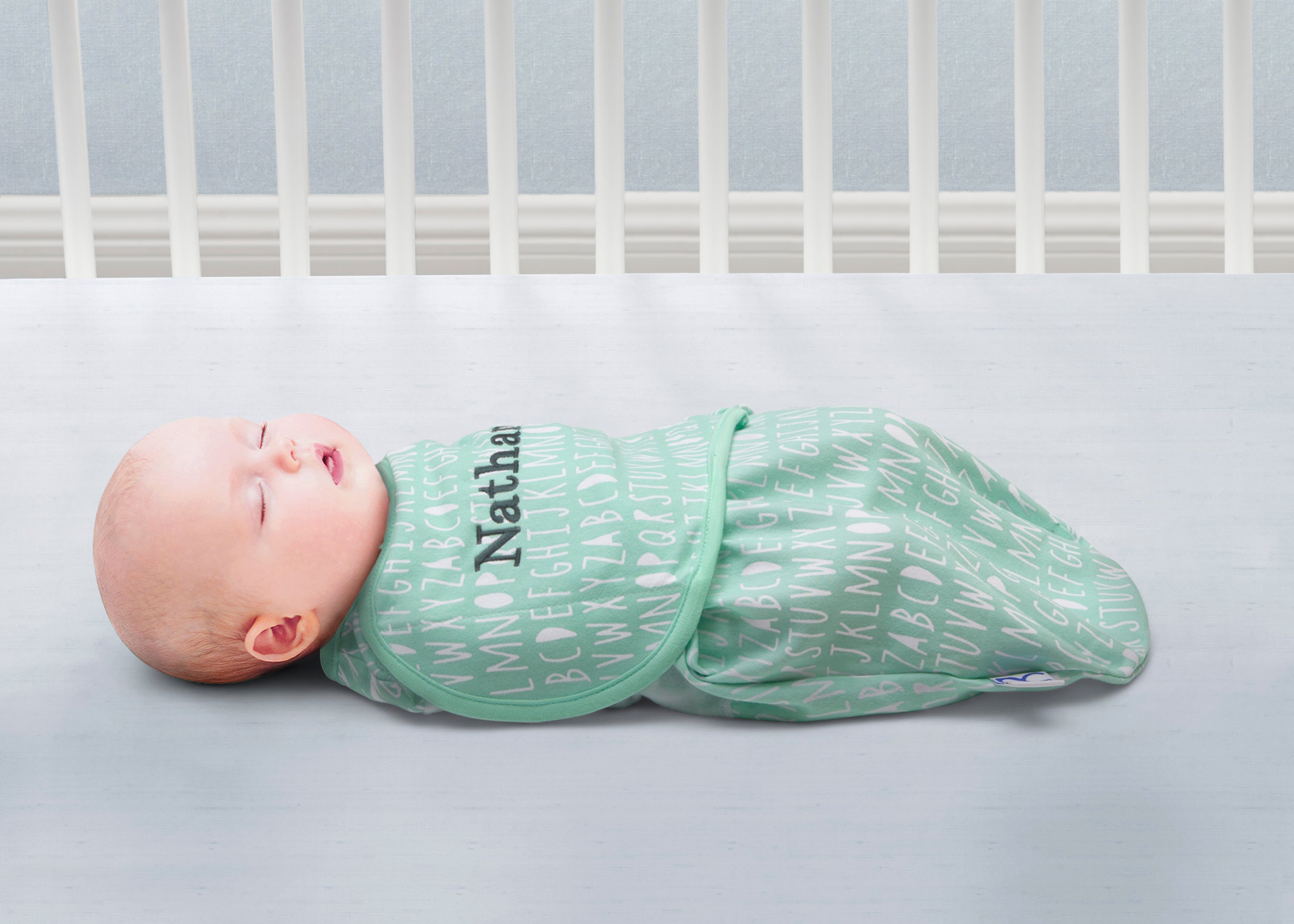 Personalized Little Lambs Adjustable Swaddle Wrap - 100% Cotton Baby Blanket for Newborns 0-3 Months (7-14 lbs) | Soft & Breathable for Comfortable Sleep, Perfect for Nursery, Travel & Photo Shoots
