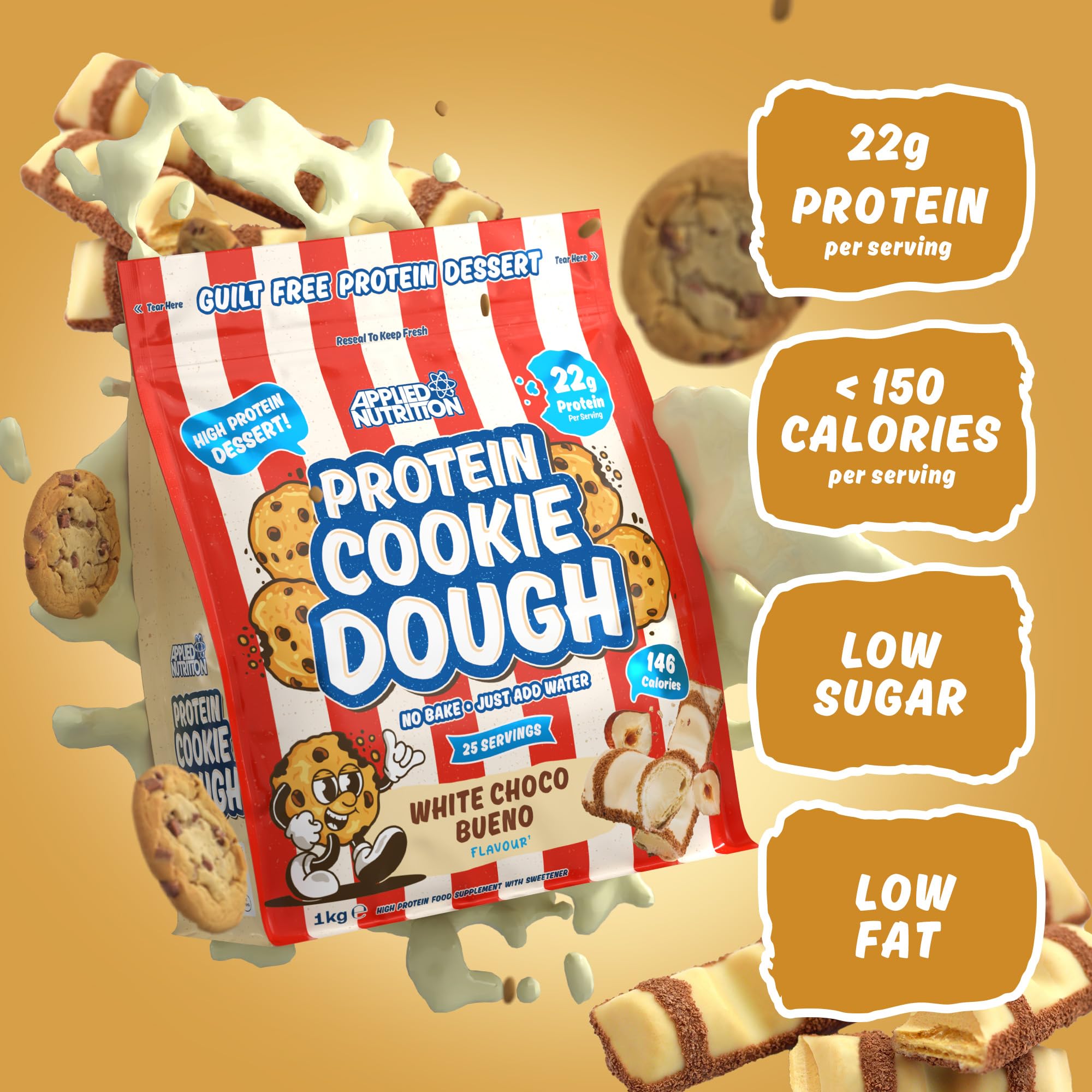 Applied Nutrition Protein Cookie Dough 1kg - High Protein Snack for Fitness & Weight Loss | Perfect for Post-Workout Recovery & Healthy Dessert