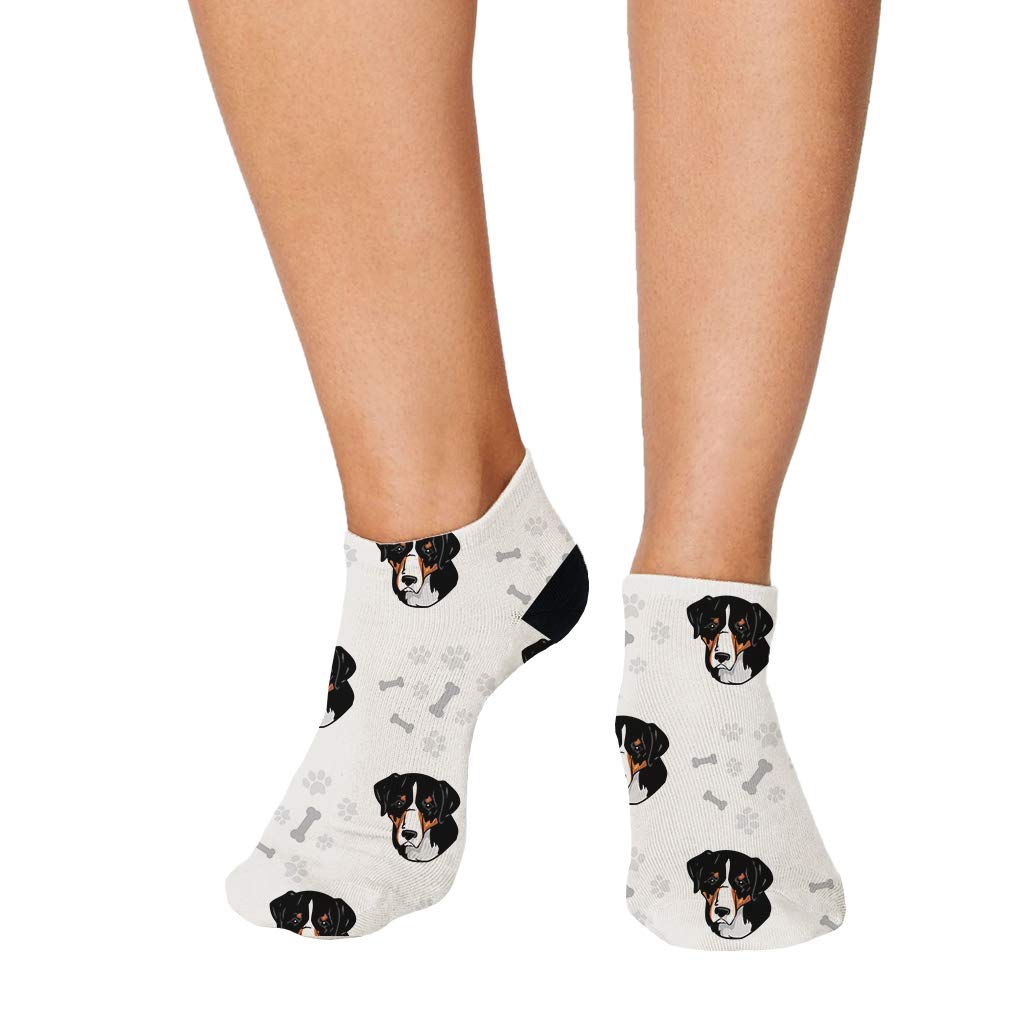 Greater Swiss Mountain Dog No Show Socks - Breathable Polyester Ankle Socks for Women & Men - Fun Novelty Socks One Size Fits Most - Perfect for Casual Wear, Sneakers & Gifts