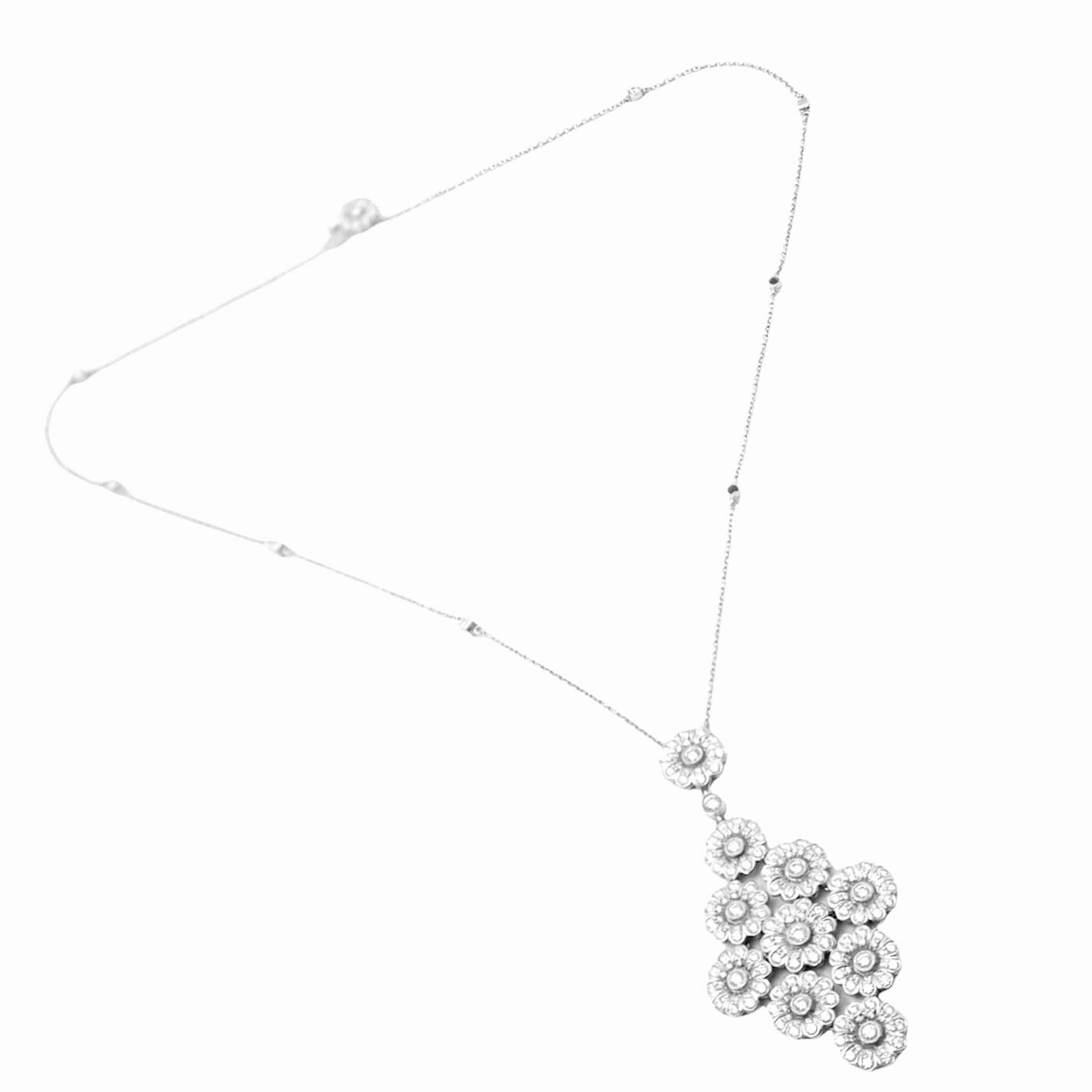 Authentic Tiffany & Co Platinum Diamond Large Daisy Flower Pendant Necklace for Women - Elegant Daisy Flower Jewelry Gift for Anniversary, Birthday & Special Occasions