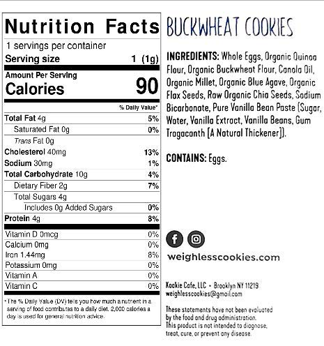 Weightless Large Cookies 6 Pack - Assorted Flavors Variety Case | Healthy Gluten-Free, Low Carb, Low Calorie Snacks for Keto Diet, Office Break, School Lunch & On-the-Go Treats