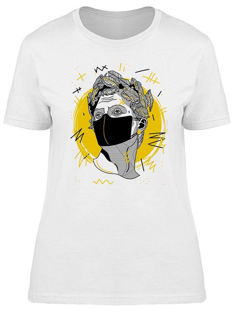 Galius Caesar Graphic T-Shirt for Women with Mask Print - Trendy Vintage Roman Emperor Design - Perfect for Casual Wear, Costume Parties & Historical Events