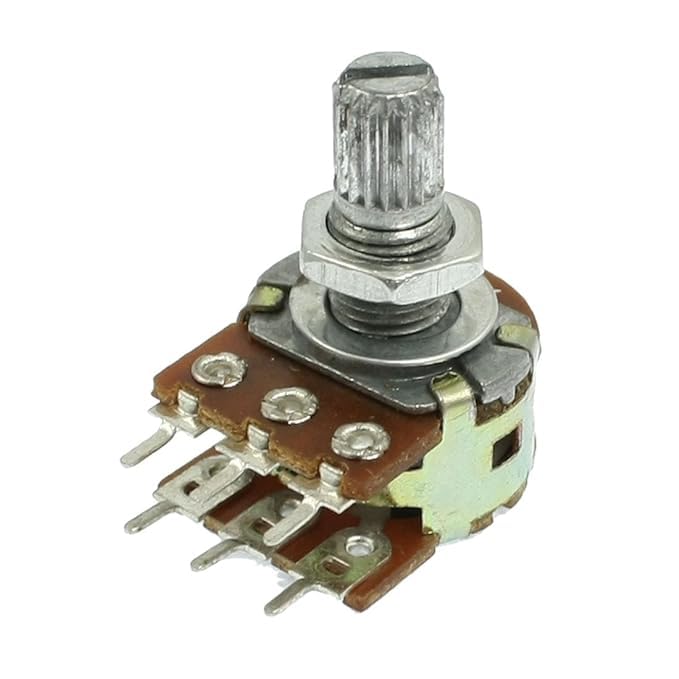 SP B50K Ohm Dual Linear Taper 6-Pin Rotary Potentiometer - 10 Pack for Audio Equipment, Guitar Pedals & DIY Electronics Projects