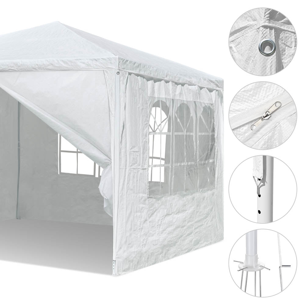 10x10 FT Pop Up Canopy Tent with 4 Sidewalls - Waterproof & UV Protection for Weddings, Parties, Outdoor Events - Instant Shelter for Backyard, Beach, Camping, Picnics