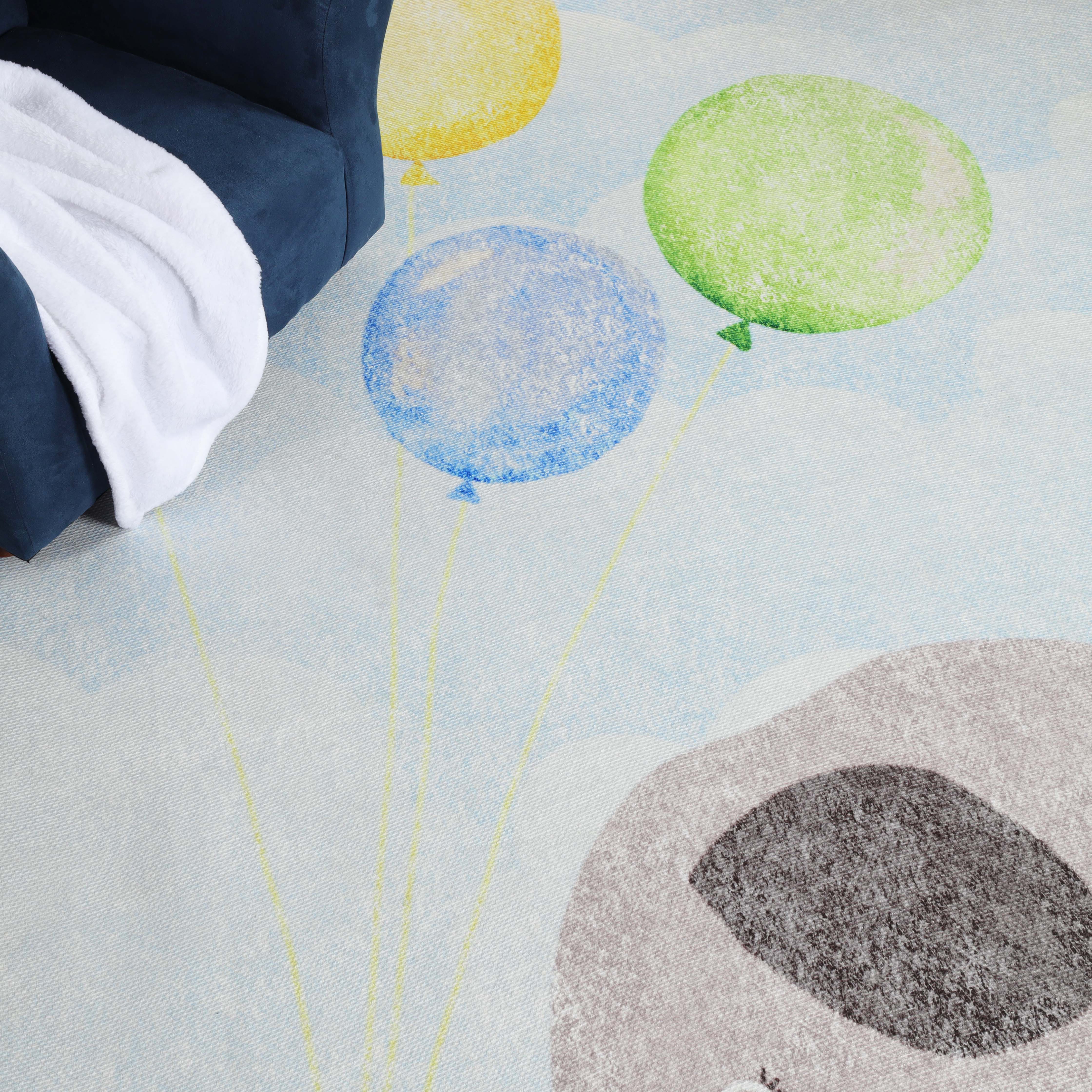Vibrant Elephant Non-Slip Kids Playroom Rug - Soft & Safe Floor Mat for Nursery, Bedroom, and Play Areas