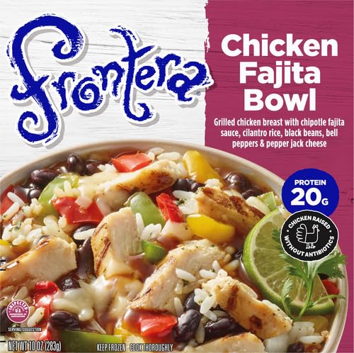 Frontera Chicken Fajita Bowl - 10 oz Frozen Microwave Meal | Quick & Easy Mexican Dinner | Perfect for Busy Weeknights, Office Lunches & College Dorm Meals