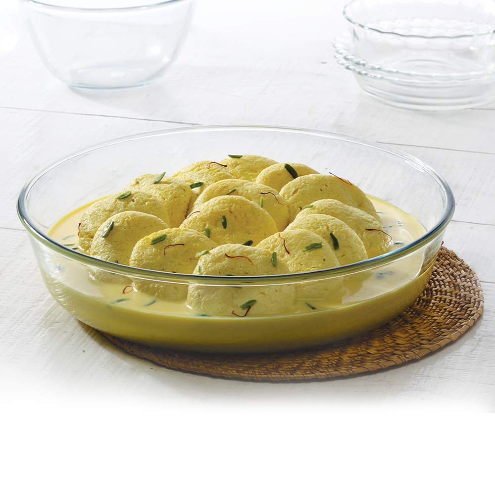 Borosilicate Glass Round Cake Pan - 10.2 Inch (26cm) 2 Liter Capacity - Oven, Microwave & Freezer Safe - Transparent Baking Dish for Cakes, Pies & Desserts - Perfect for Baking, Serving & Storing