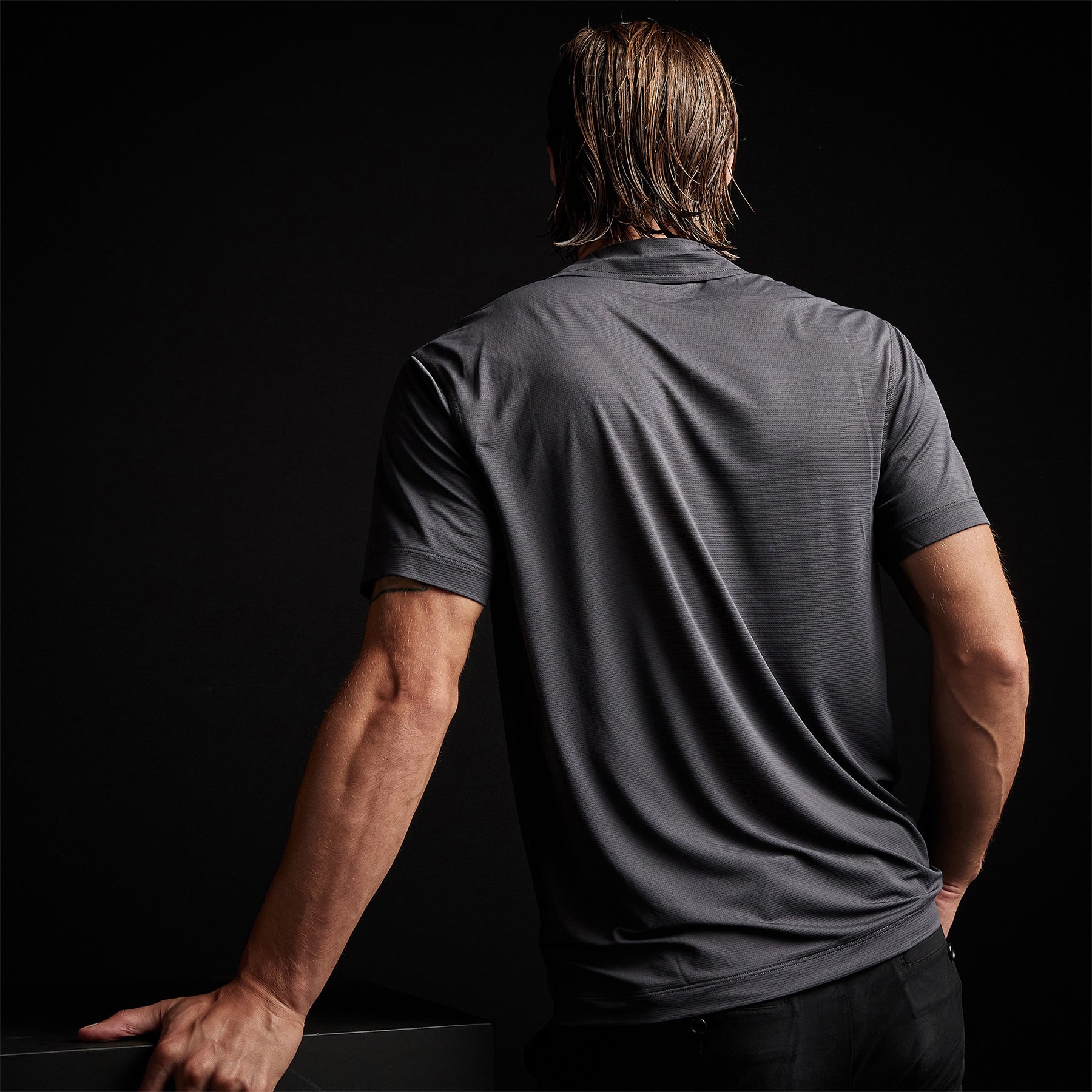 Performance Knit Polo Shirt for Men - Breathable & Moisture-Wicking Golf & Casual Wear - Slate Blue - Perfect for Work, Golf & Outdoor Activities
