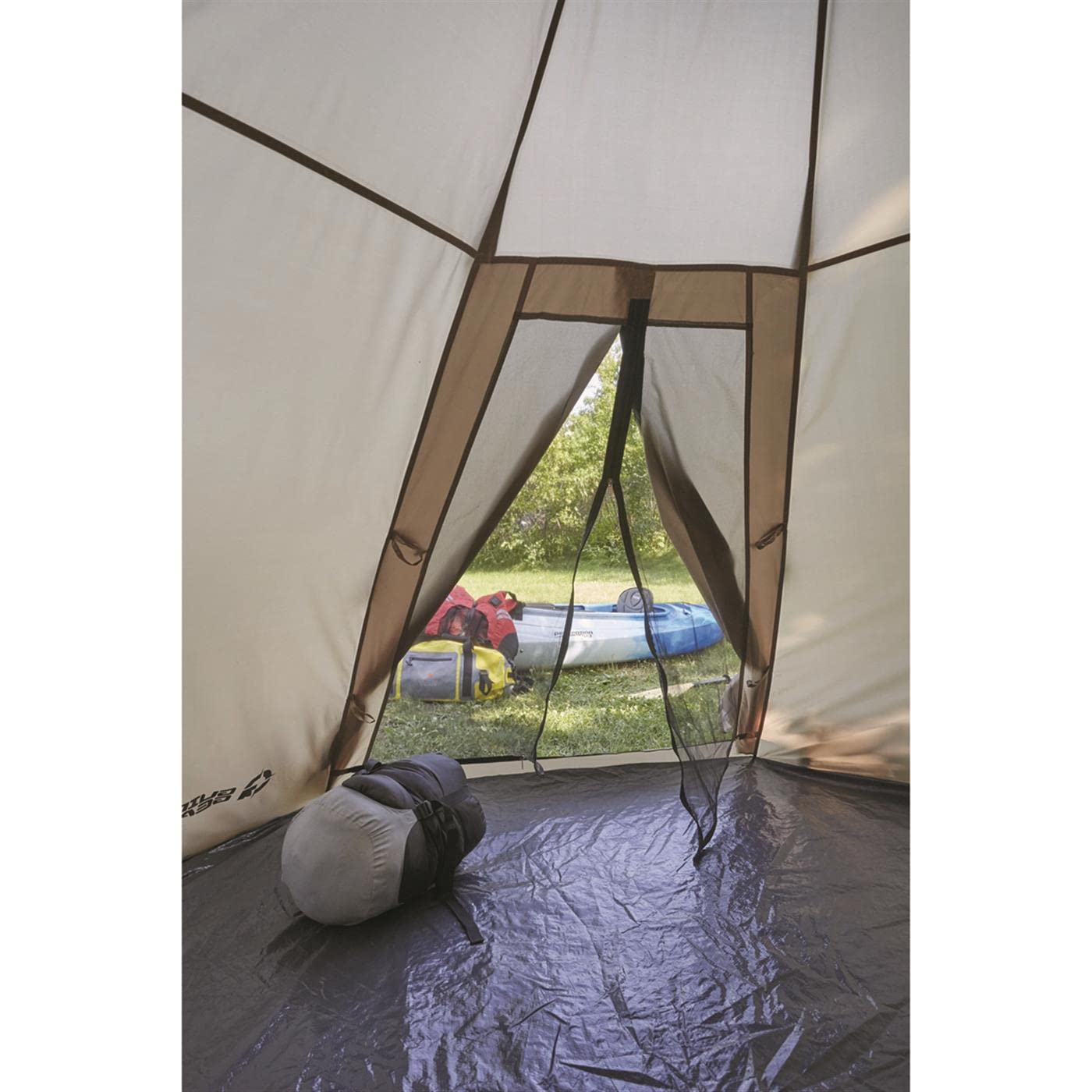 Guide Gear 10' x 10' Instant Set-Up Teepee Tent for Adults - Waterproof 4-Season Camping Tent for 2-Person Backpacking, Hiking & Outdoor Adventures - Perfect for Campgrounds, Festivals & Wilderness Exploration
