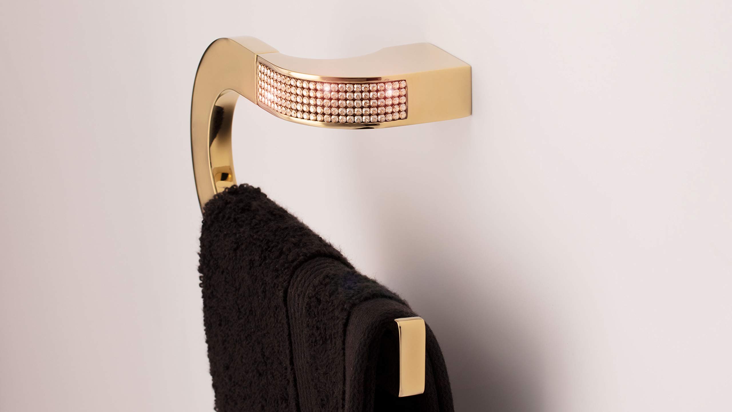 Luxury Gold Swarovski Crystal Towel Ring - Elegant Bathroom Decor