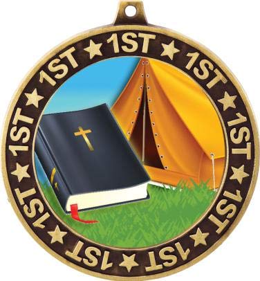 1st Place Gold Bible Camp Medal - 2.75