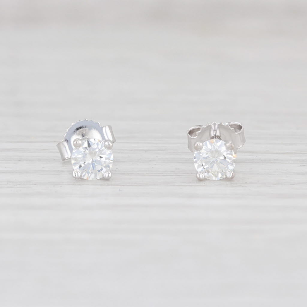 0.42ctw Round Brilliant Cut Diamond Stud Earrings in 14K White Gold - Perfect for Weddings, Anniversaries & Everyday Elegance