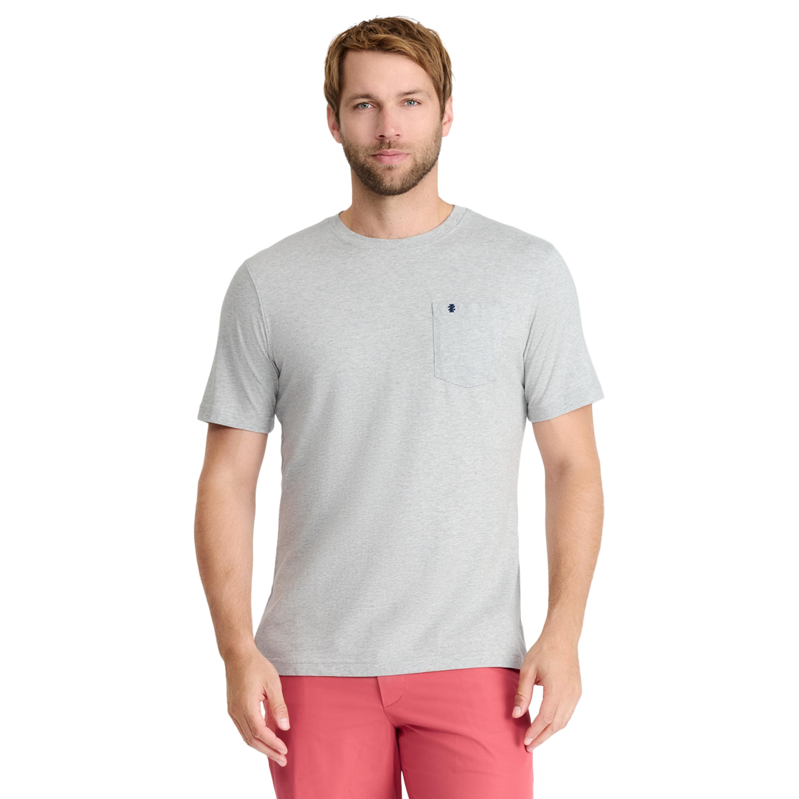 IZOD Men's Saltwater Soft Wash Pocket Crew T-Shirt - Comfortable Casual Short Sleeve Tee for Beach, Fishing & Outdoor Activities
