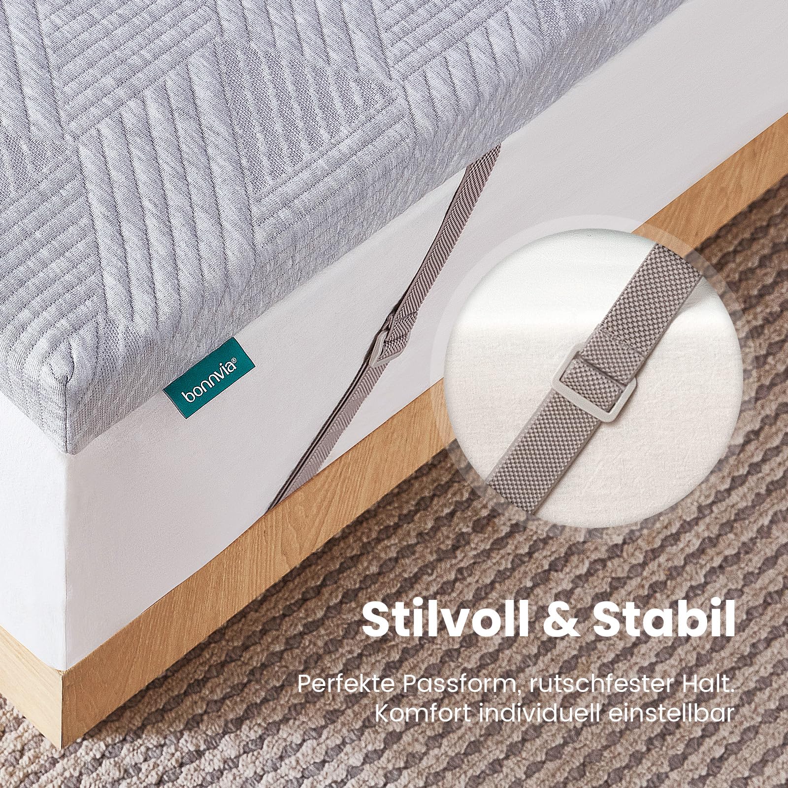 Bonnvia® H2/H3 Gel Mattress Topper 180x200cm (71x79 Inch) - 7CM Cooling Gel Memory Foam Mattress Pad for Sofa Bed, Box Spring & Guest Bed - Pressure Relief & Temperature Regulation for Better Sleep