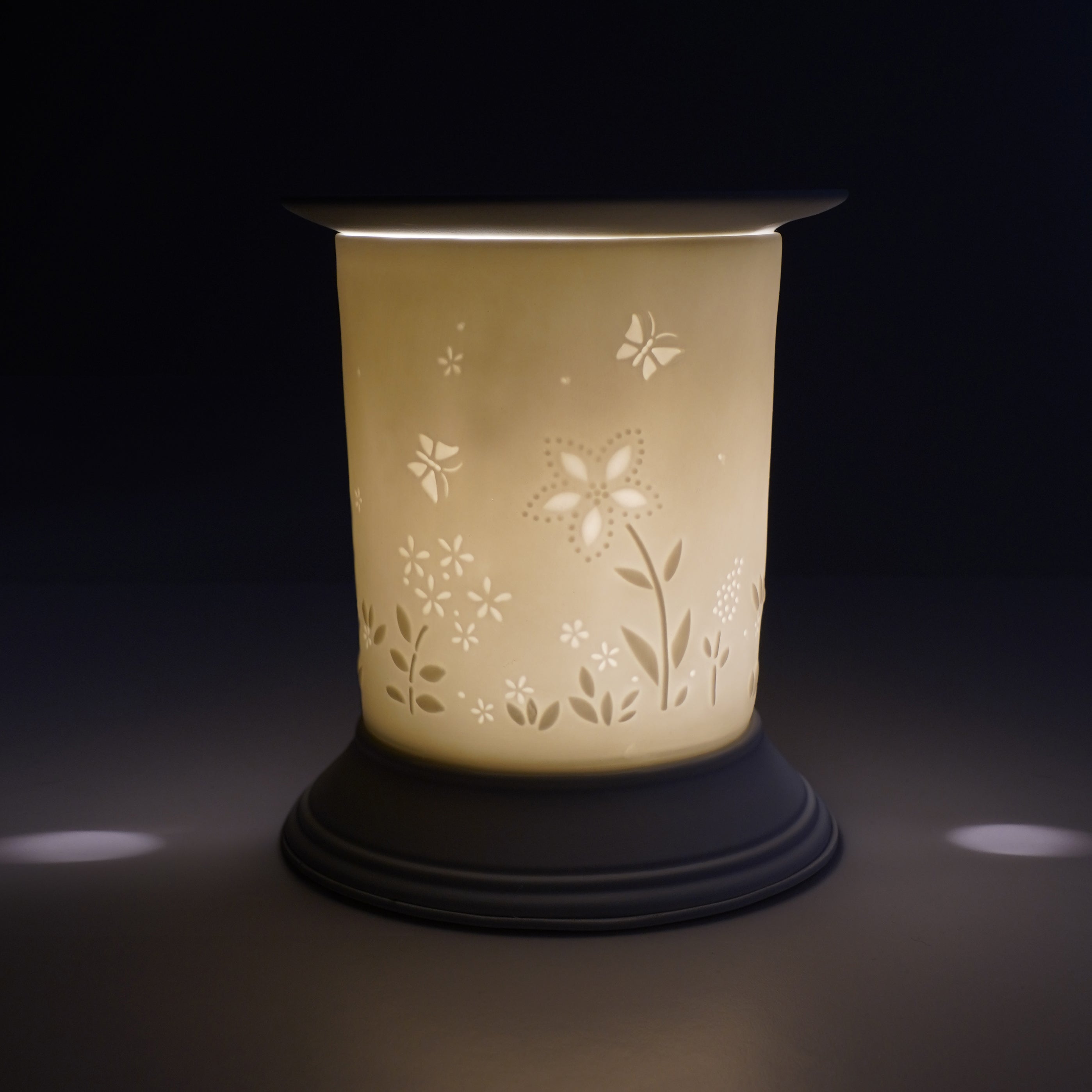 Premium Cello Electric Wax Warmer - Porcelain Straight Flower Design for Home Aromatherapy & Relaxation | Perfect for Living Room, Bedroom, Spa & Office Decor