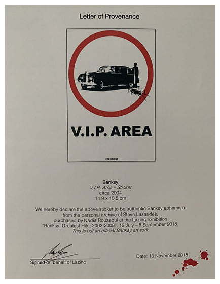 Banksy VIP Area Sticker - Unique Street Art Decal for Laptops, Phones & DIY Projects - Perfect for Urban Art Lovers & Home Decor