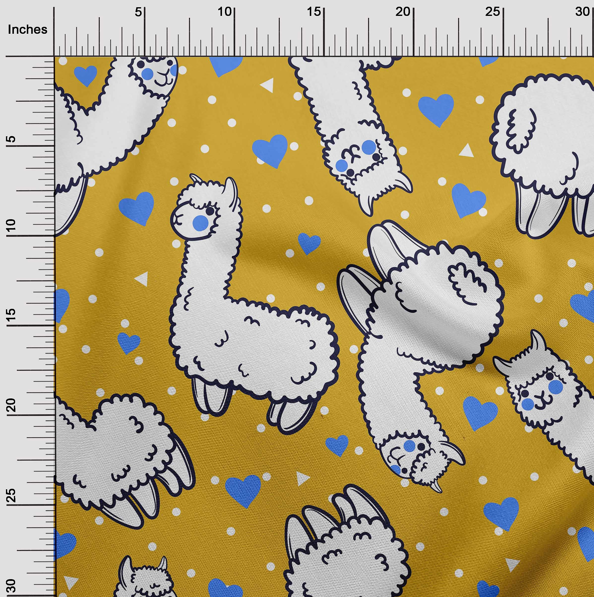 Premium 100% Cotton Jersey Yellow Sheep Print Fabric - 58 Inch Wide for Sewing, Nursery Decor, DIY Crafts & Quilting | Perfect for Baby Blankets, Curtains & Home Decor Projects