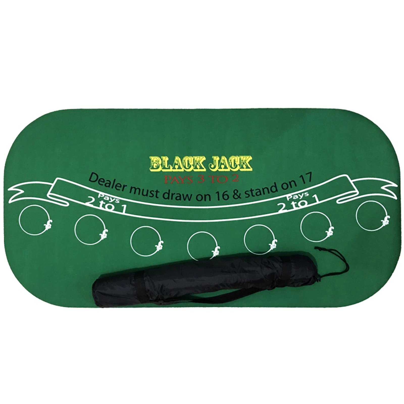 Premium Poker Felt Table Cover 48x24 Inches - Waterproof Blackjack & Casino Table Cloth for 21 Points Poker, Card Games - Non-Slip Rubber Backing - Perfect for Home Game Nights, Casino Parties & Poker Tournaments