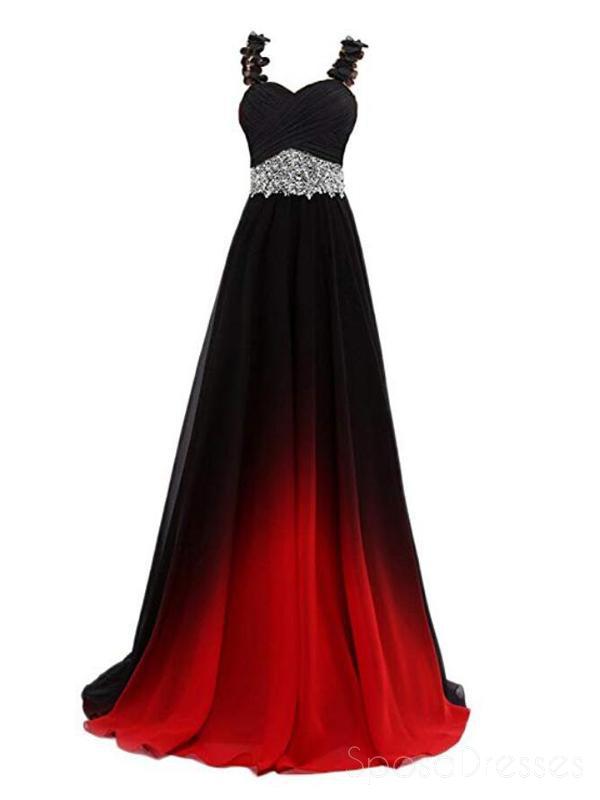 Elegant Lace Straps Beaded Ombre Long Evening Prom Dresses for Women - Custom Sweet 16 Dresses, Formal Gowns for Homecoming, Wedding, Quinceañera & Special Occasions