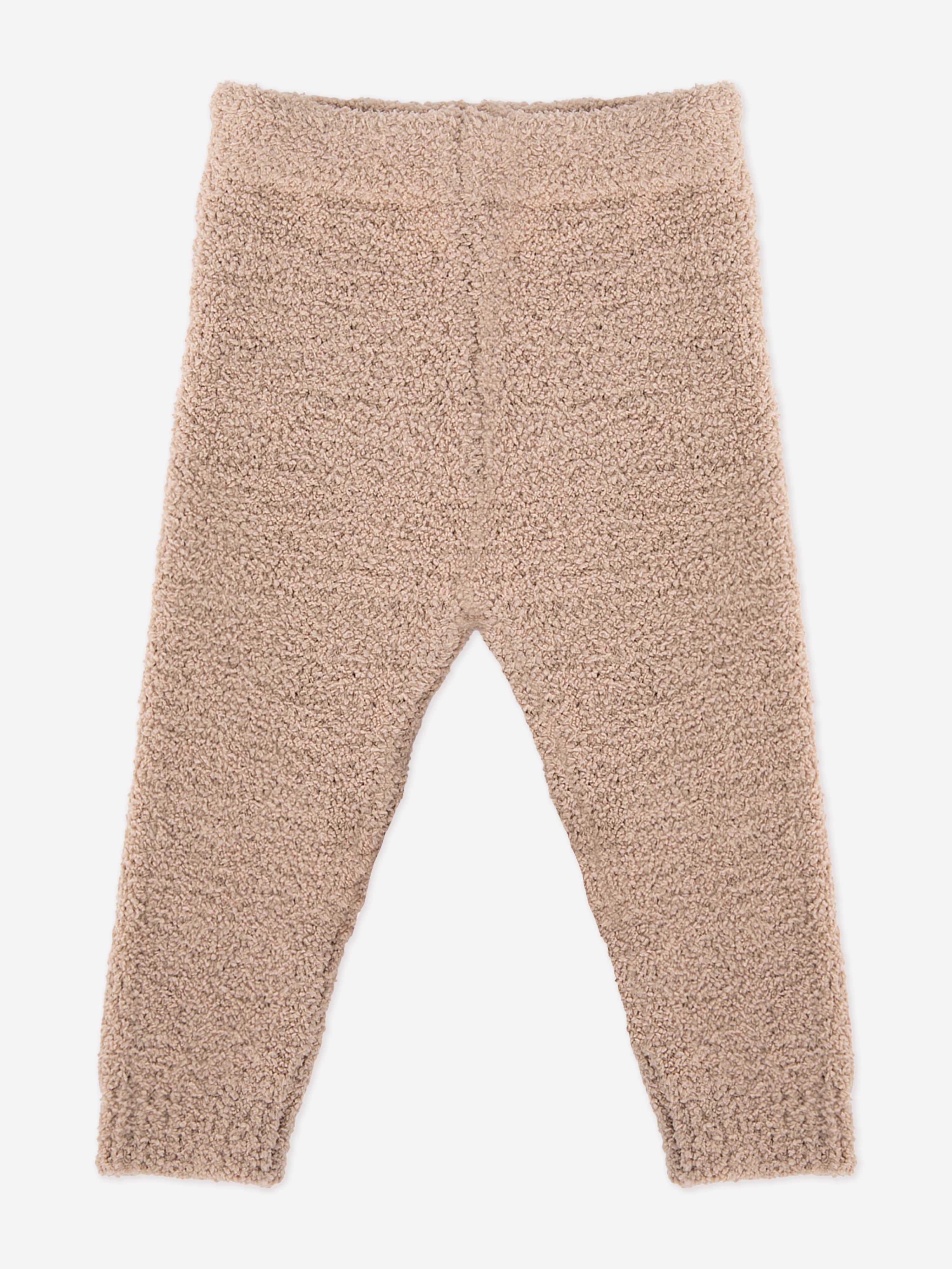 7AM Enfant Baby Fuzzy Leggings - Soft Warm Winter Leggings for Infants & Toddlers (Beige) - Perfect for Cold Weather, Playdates & Nursery Outfits