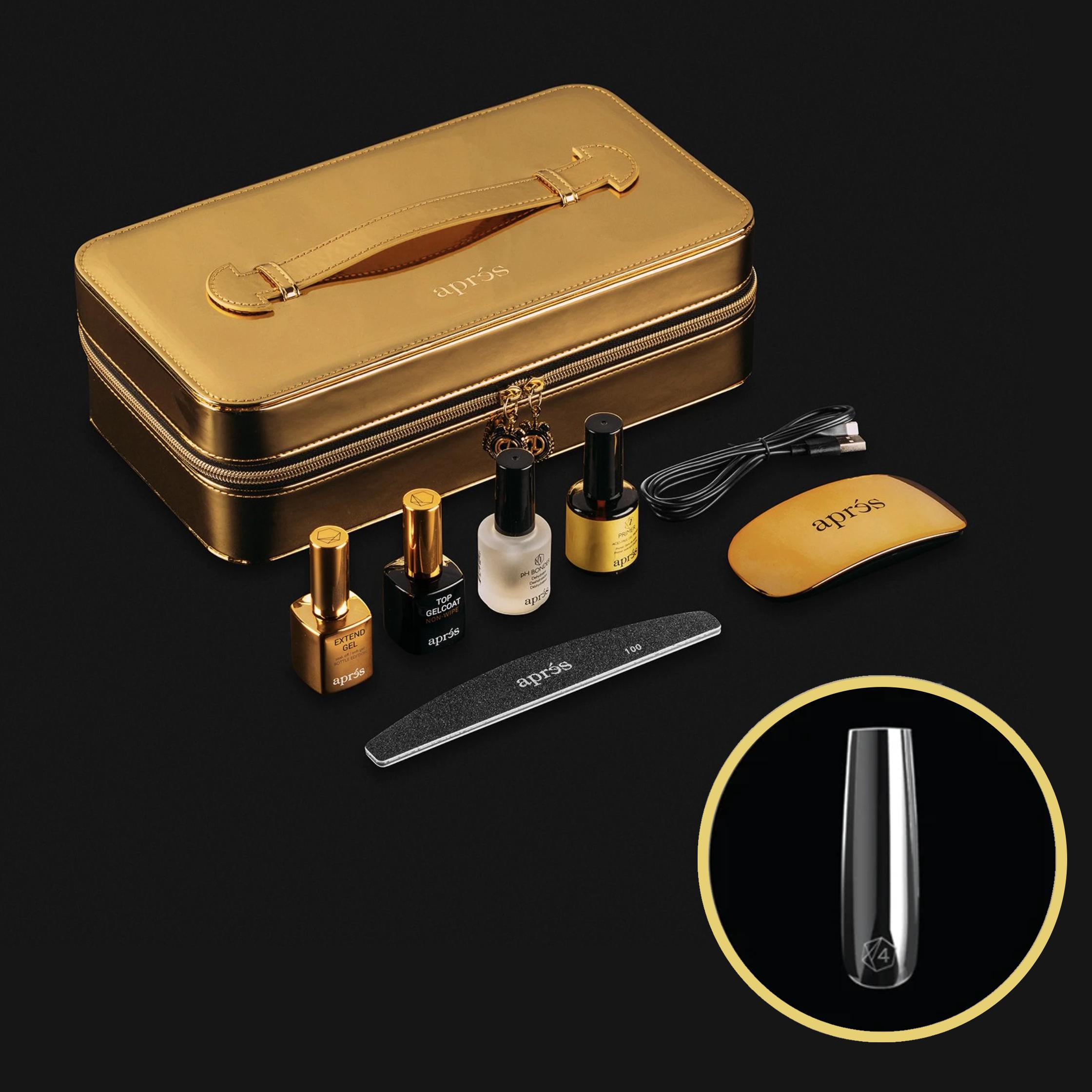 Apres Gel X Nail Kit - Tapered Coffin Extra Long Press On Nails | Professional Salon Quality Fake Nails for Manicure & Pedicure | Perfect for Weddings, Parties, and Special Occasions