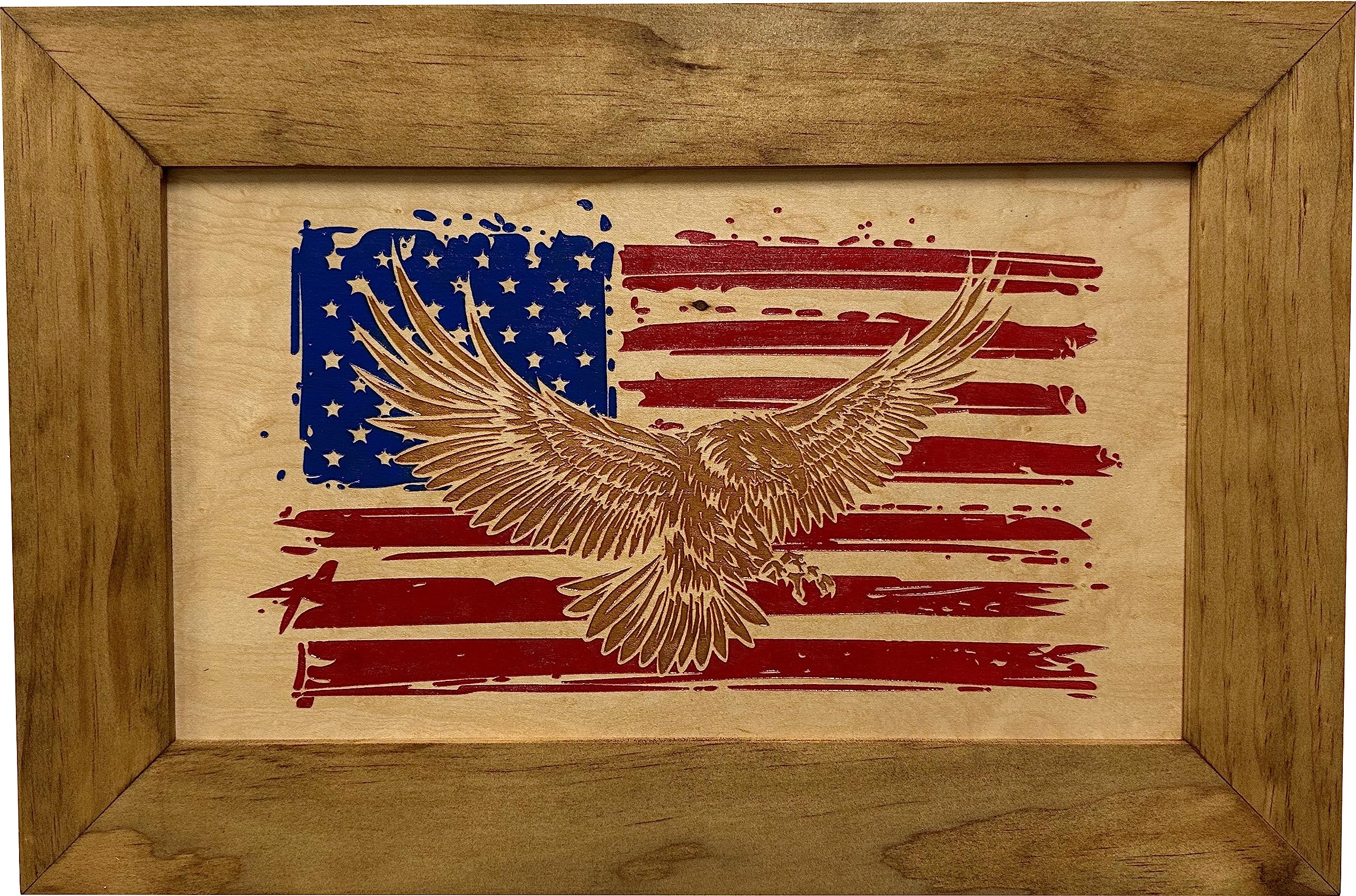 American Flag Hidden Gun Storage Cabinet with Eagle - Decorative & Secure Concealed Gun Safe by Bellewood Designs - Perfect for Home, Office & Cabin Security
