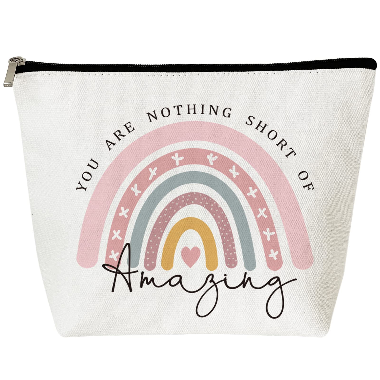 Inspirational Gifts for Women - Thank You Rainbow Cosmetic Bag, Amazing Birthday Gift for Best Friend, BFF, Sister, Wife, Boss, Teacher, NHS Nurse - Perfect for Travel, Work, or Daily Use