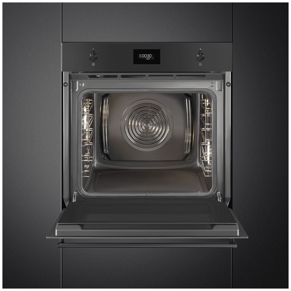 Smeg 60cm Classic Matte Black Pyrolytic Oven SOPA6301TN - Premium Built-In Electric Oven for Modern Kitchens | Perfect for Baking, Roasting & Self-Cleaning
