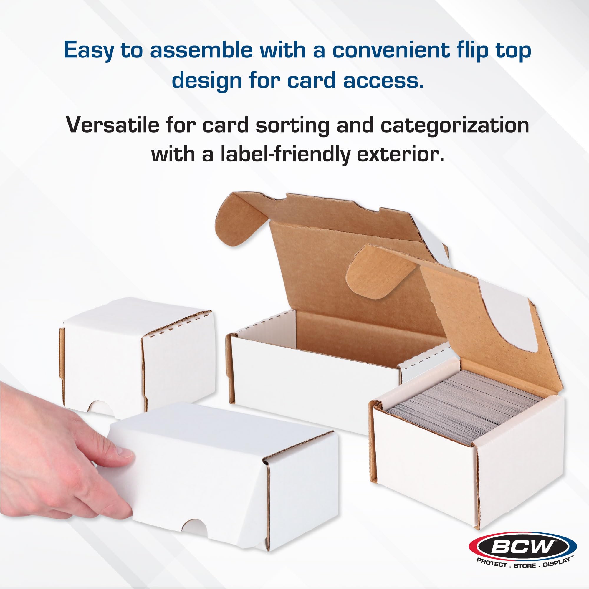 BCW 300 Card Storage Box - 50 Count | Durable Cardboard Organizer for Baseball, Basketball, Football, MTG, Pokemon Trading Cards | Card Game Storage & Protection Solution | Easy Assembly | Perfect for Collectors & Gaming Enthusiasts